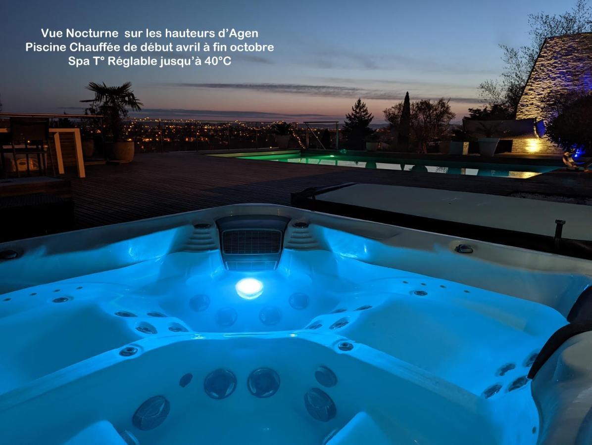 Piscine Chauffee Et Spa Jacuzzi Privatif Terrasse Sans Vis A Vis ,,,Sky House Agen,,, Exteriör bild